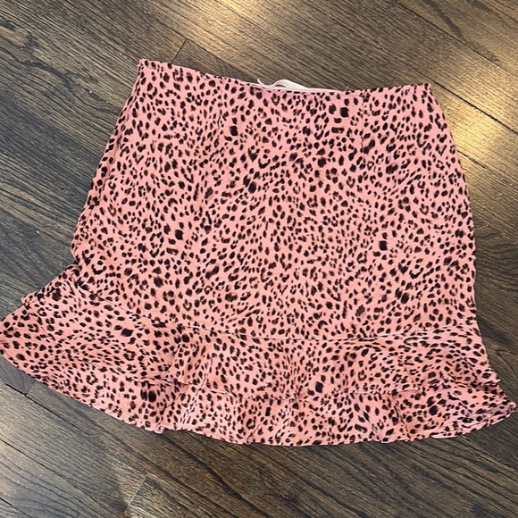 Leopard Print Ruffle Hem Skirt by Mi Ami - size M - Picture 5 of 6